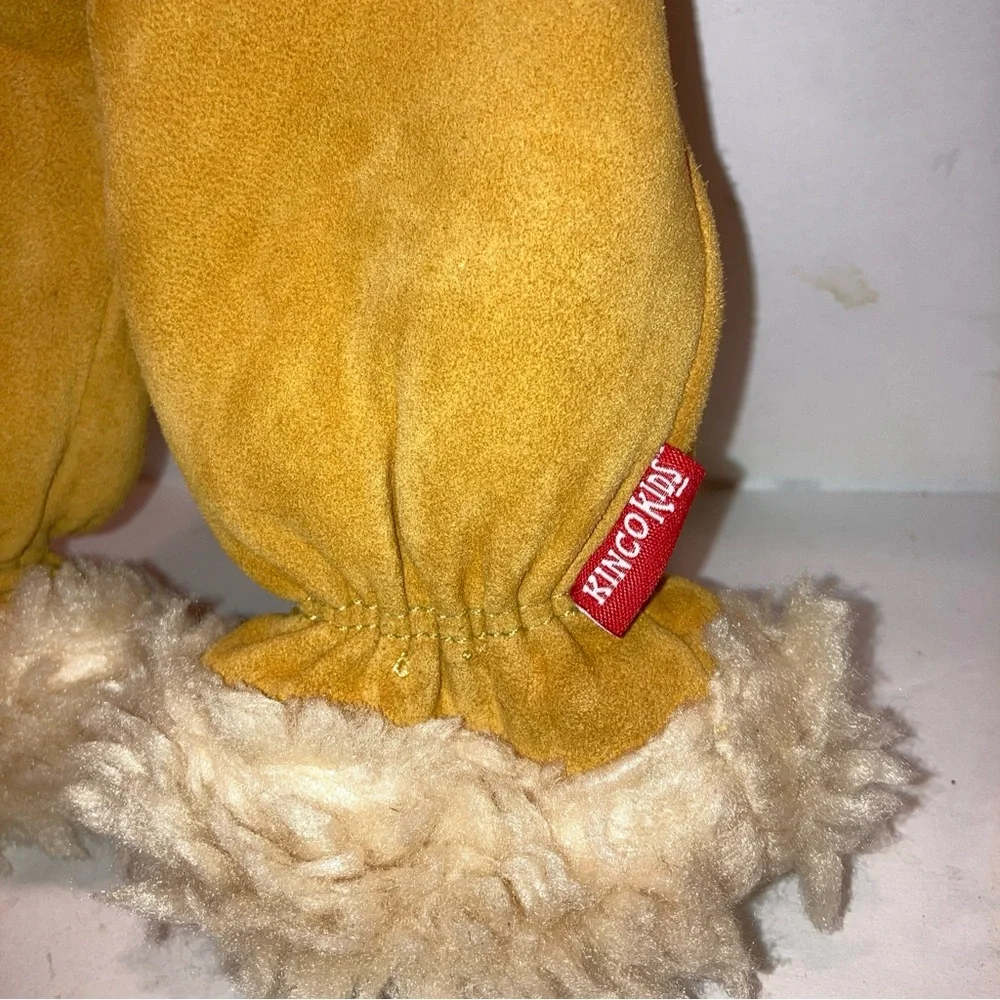 Kinko Kids DEERSKIN Suede Sheepskin Lined BRAND NEW UNISEX Mittens for Kids